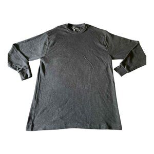 Galaxy by Harvic Shirt Mens Large Black Thermal Long‎ Sleeve Crewneck Casual